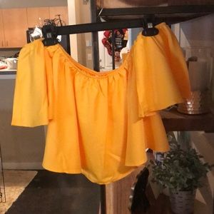A yellow crop top